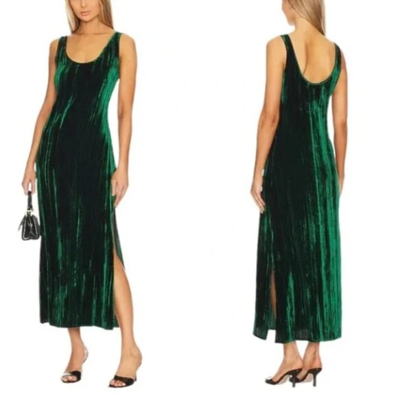 Enza Costa Dresses & Skirts - 💚 Enza Costa Silk Textured Velvet Tank Dress – Malachite – Size M / 2 (NWT)